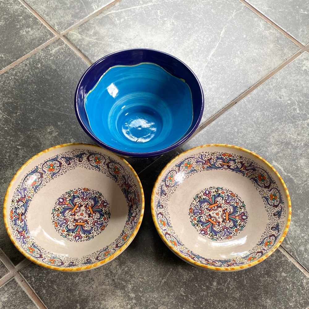 Colorful Ceramic Bowl Set (3)